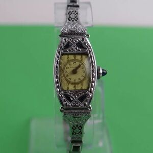 Bulova Lady's Art Deco  Cocktail Watch & Filigree Bracelet 17 Jewels Cal: 6AF